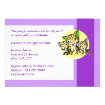 Baby's birthday jungle safari custom invites