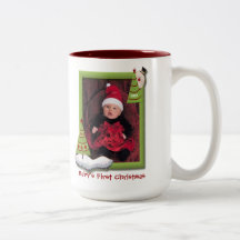 Babys First Christmas Dated Photo Coffee Mug