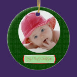 Baby's First Christmas Green Ornament ornaments