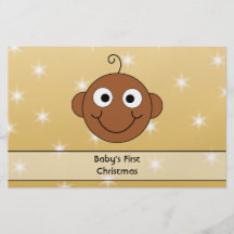 Baby's First Christmas. On Gold Colour Background. Flyer