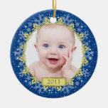 Baby's First Christmas Photo Ornament - Snowflakes