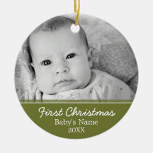 Baby's First Christmas Photo - Single Sided Christmas Tree Ornament