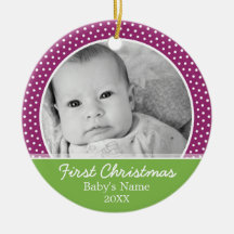 Baby's First Christmas Photo - Single Sided Ornament