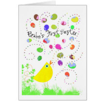 babys first easter copy greeting card