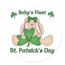 Baby's First St. Patrick's Day Round Sticker