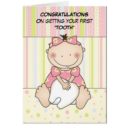 Baby's First Tooth card Zazzle