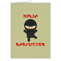 babysitter de ninja carte de vœux