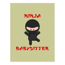 babysitter de ninja carte postale