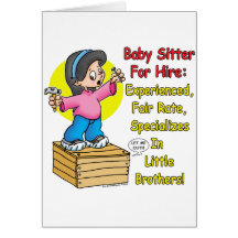 Babysitter for Hire! Cards
