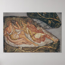 Bacchus reposant, détail affiches