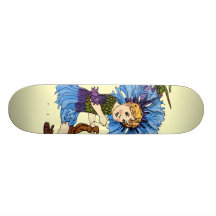 Bachelor Button Custom Skateboard