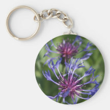Bachelor Button Flowers Keychain