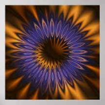 Bachelor Button Mandala Abstract Print