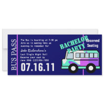 Bachelor Party Bus Pass Personalized Invites