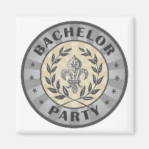 Bachelor Party Crest Design Magnets