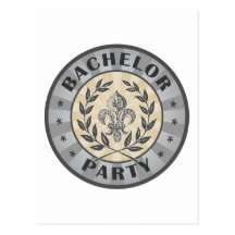 Bachelor Party Crest Design Post Cards