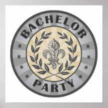 Bachelor Party Crest Design Print