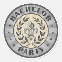 Bachelor Party Crest Design Stickers