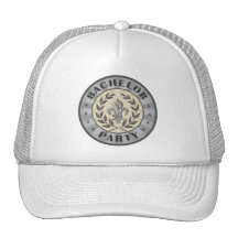 Bachelor Party Crest Design Trucker Hats