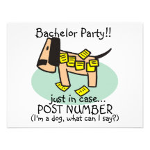 Bachelor Party Dog T-shirts and Gifts Personalized Announcement