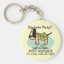 Bachelor Party Dog T-shirts and Gifts Keychain