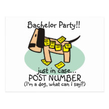 Bachelor Party Dog T-shirts and Gifts Postcard