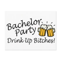 Bachelor Party (Drink Up Bitches Beer Jugs) Postcard
