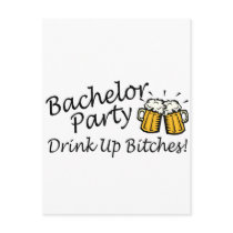 Bachelor Party (Drink Up Bitches Beer Jugs) Post Card