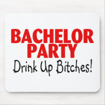 Bachelor Party Drink Up Red Black mousepads