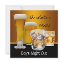 Bachelor Party Drinks Beer Boys Night Out, Personalized Invitation