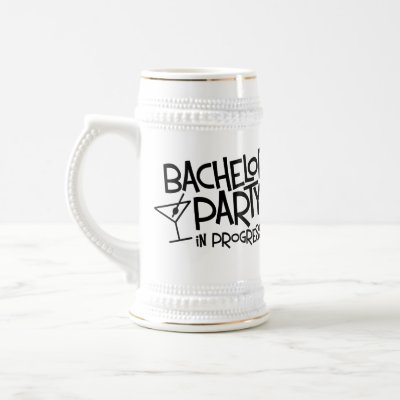 Bachelor Party In Progress Beer Stein Coffee Mugs by bridalboutique