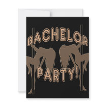 Bachelor Party Invitation - Strippers Girl Brown