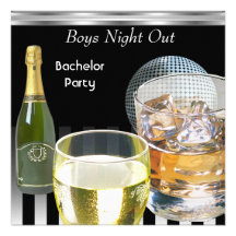 Bachelor Party Mens Boys Night Out Drinks 2 Invites