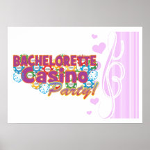 bachelorette casino party wedding bridal shower posters