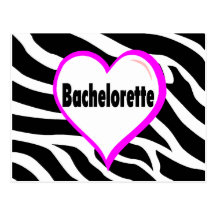 Bachelorette (Heart Zebra Stripes) Post Cards