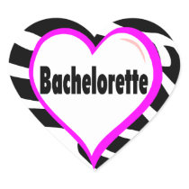 Bachelorette (Heart Zebra Stripes) Stickers