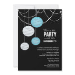 Bachelorette Party Aqua Blue Paper Lanterns Invite
