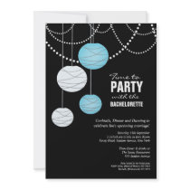 Bachelorette Party Aqua Blue Paper Lanterns Invite