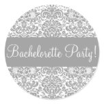 Bachelorette Party Damask Envelope Seal stickers