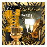 Bachelorette Party Gold Black Corset Shoes Personalized Invitation