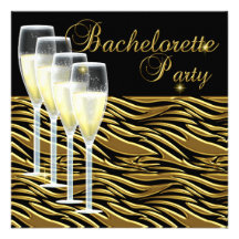 Bachelorette Party Gold Champagne Black Announcement