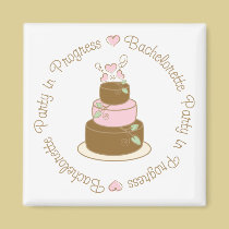 Bachelorette Party in Progress Wedding Tee Gifts magnets