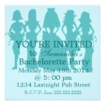 Bachelorette Party Invitation teal