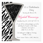 bachelorette party invite funky chic cute zebra
