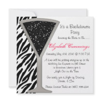 bachelorette party invite funky chic cute zebra