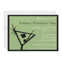 Bachelorette Party Invite Martini Glass Sage Green