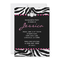 Bachelorette Party Invite Zebra Pink Jewellery 8