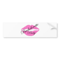 Bachelorette party lips pink bumper sticker