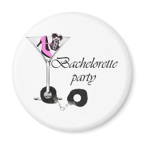 Bachelorette party pink fridge magnet