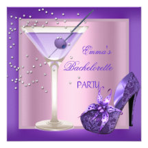 Bachelorette Party Purple Pink Shoes 2 Personalized Invitation